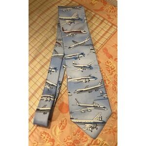 Vtg United Capital Airlines Flight Crew Clipped Wings Blue Silk Men Neck Tie HTF